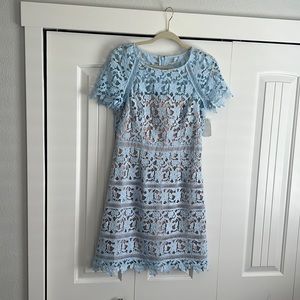 Lace, baby blue dress